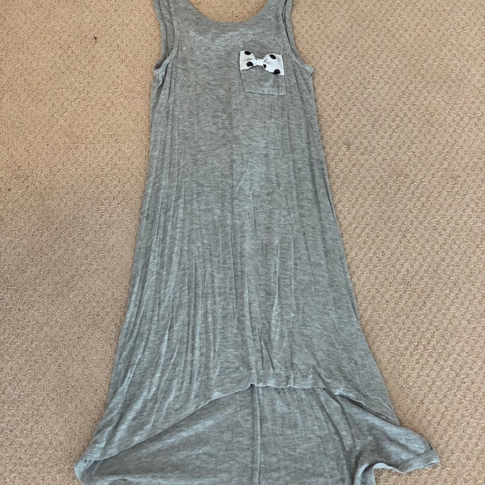 Paper doll Teen girls gray bow dress